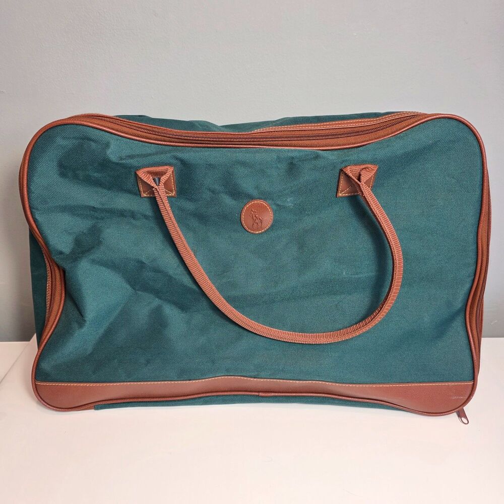 Vintage Polo Ralph Lauren Canvas Duffle Weekender Travel Bag Quiet Luxury